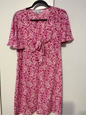 Emma & Michele Pink Floral Tie-Front Top